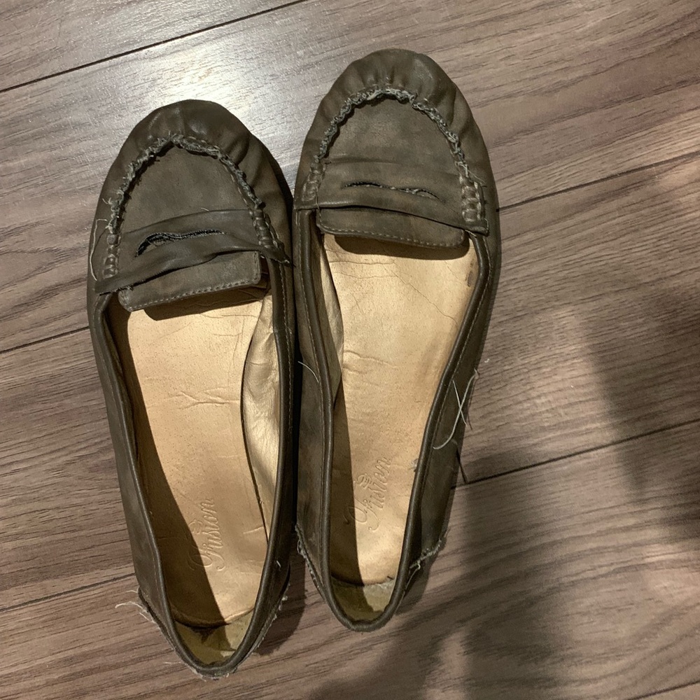 Light brown loafer flats